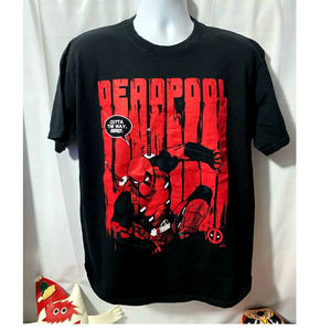 Marvel Deadpool Black T-Shirt Size XL “Outta The Way Nerd” EUC